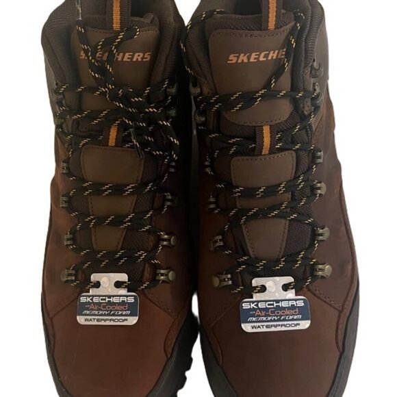 SKECHERS Relment Traven Brown Leather Waterproof Hiking Boots Size 13 - Picture 7 of 7